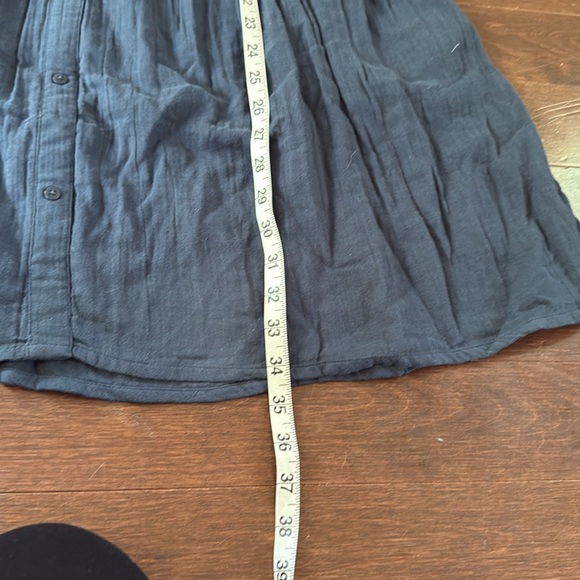 Pact Dress Womens sz M Blue Sleeveless Button Front Mini Organic Cotton Gauze - Picture 8 of 9